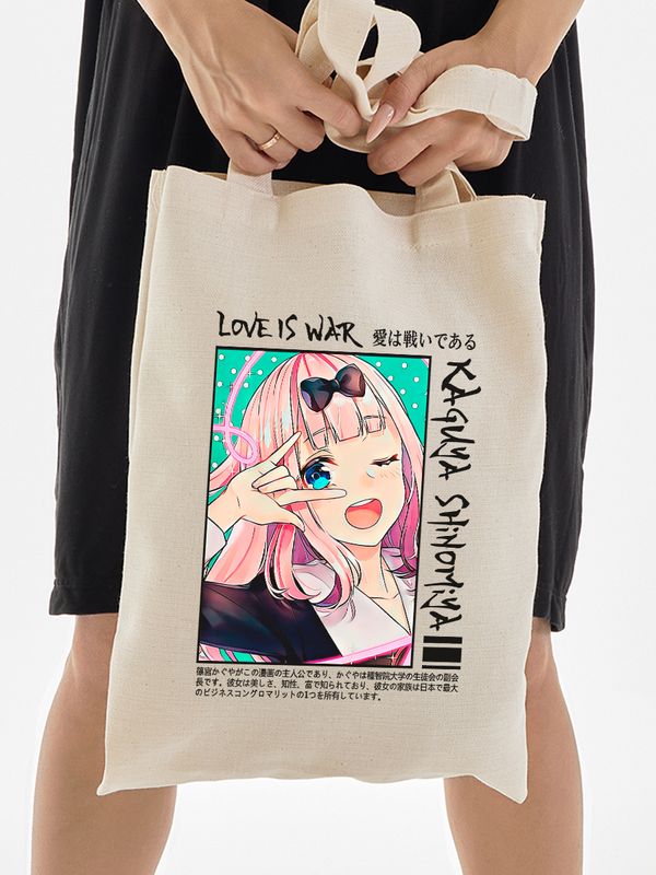 Шоппер с принтом и надписью