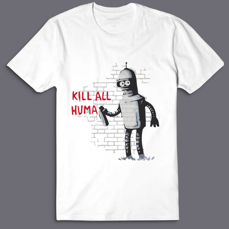Футболка с надписью Kill all huma..