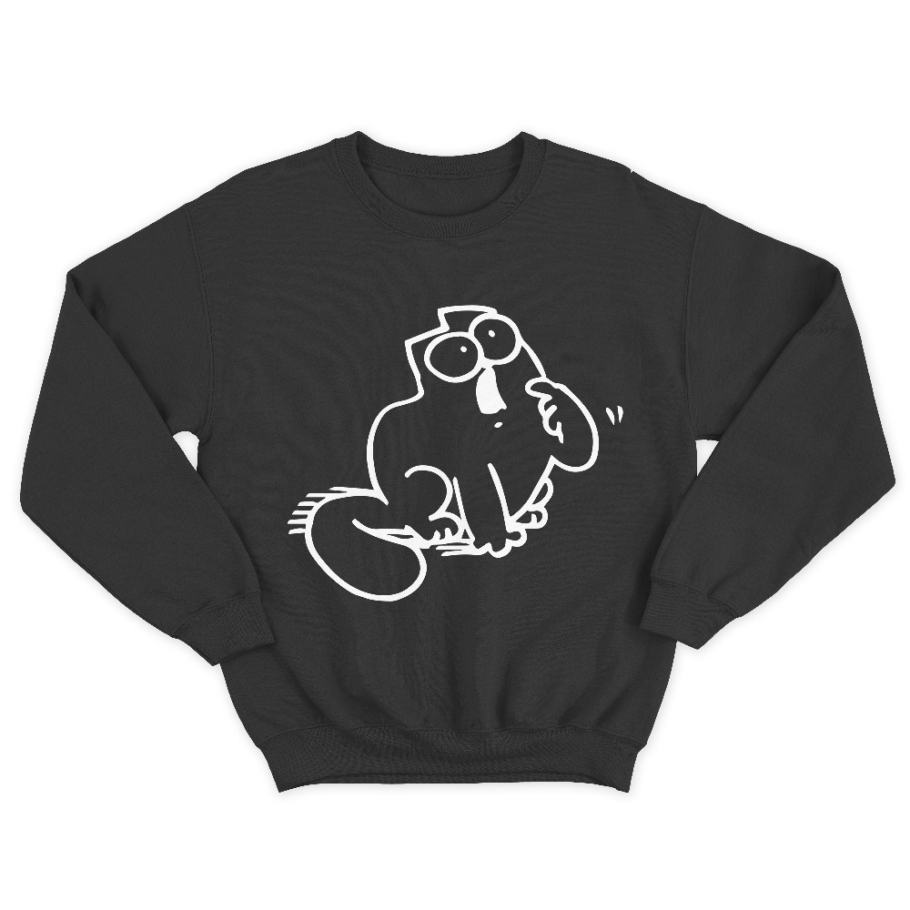 Прикольный мужской свитшот с надписью Simons cat. Прикольный мужской свитшот с надписью Simons cat.