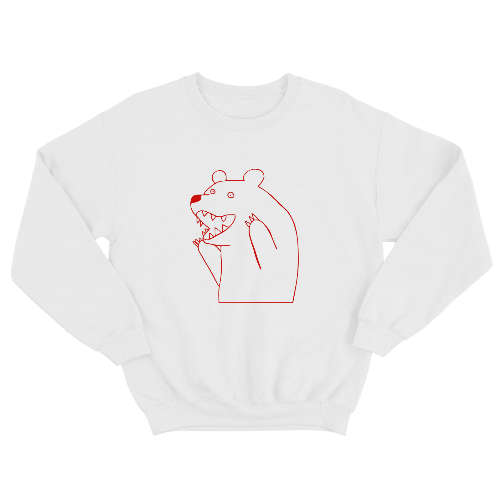 Свитшот для мужчины с интересным изображением медведя. Оригинальная толстовка без капюшона.