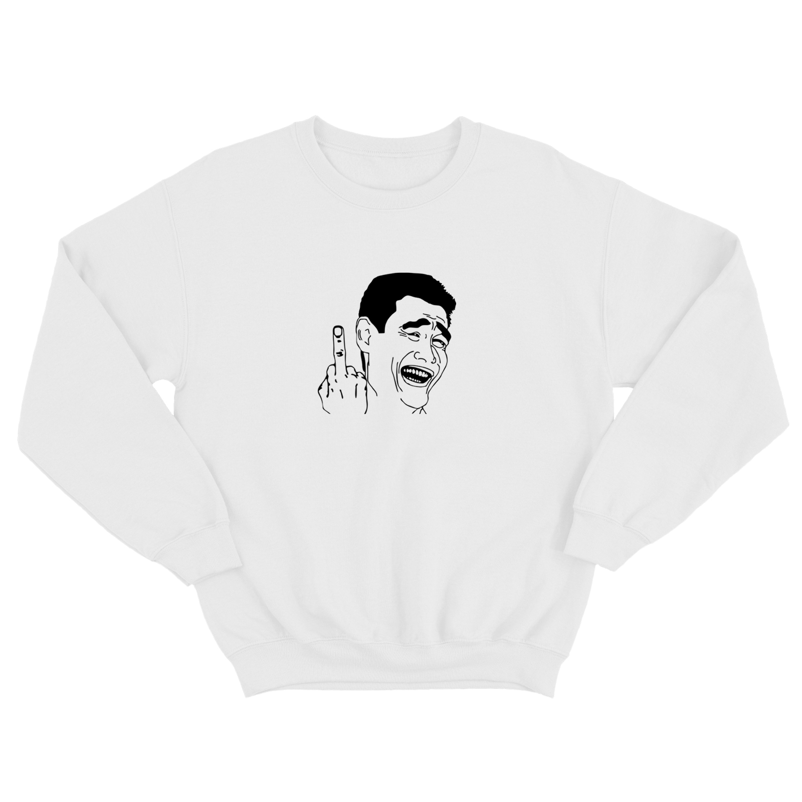 Мужской свитшот с прикольным принтом Покер фэйс. Смешная толстовка без капюшона