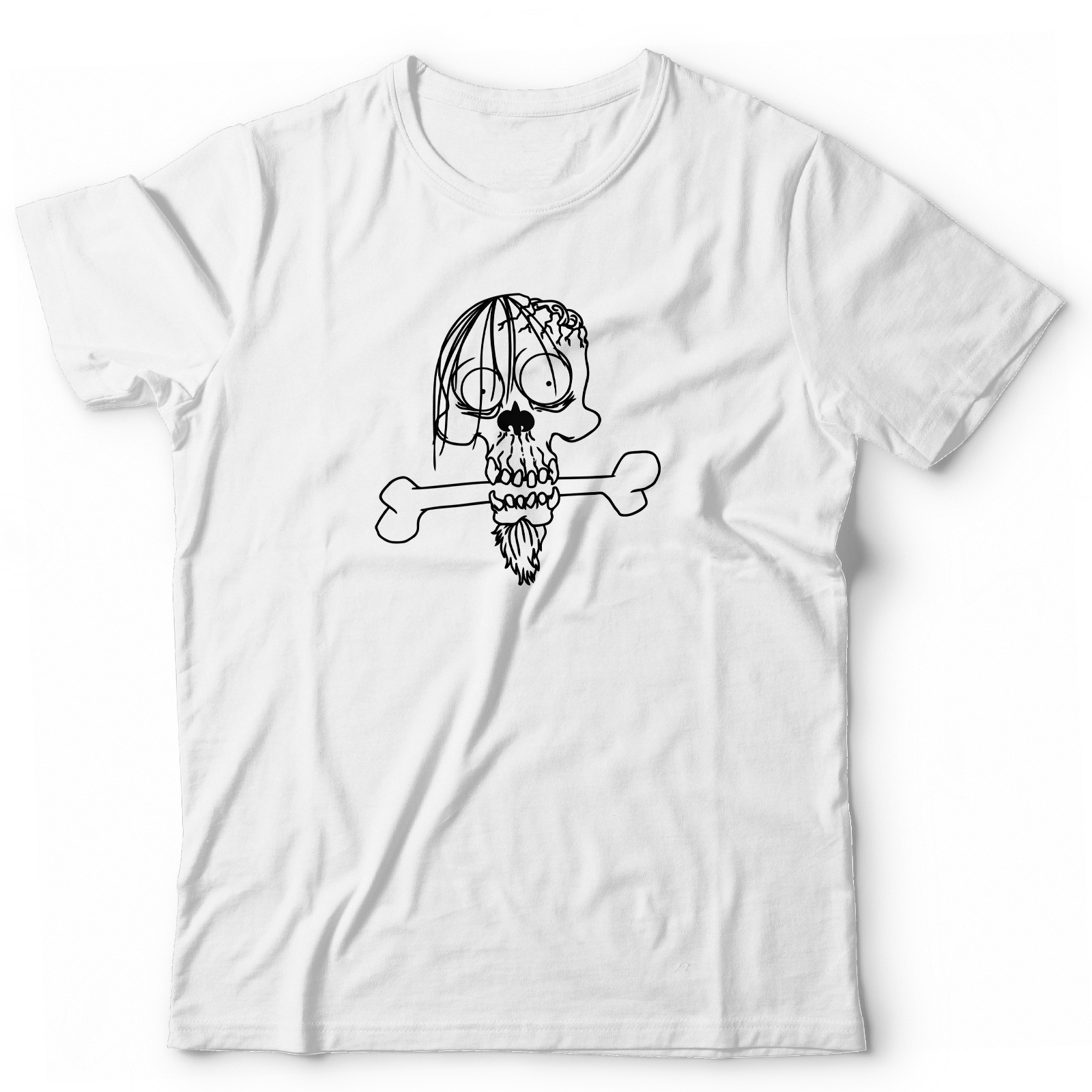 Футболка с черепом с мозгом и костью