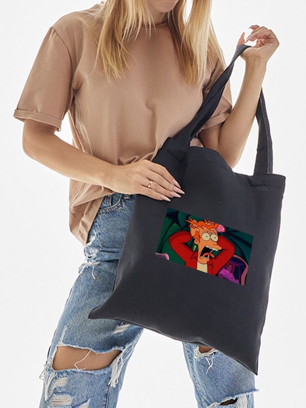 Шоппер с принтом и надписью