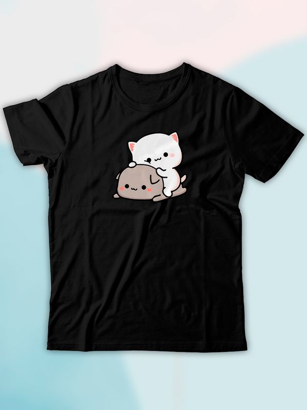 Парные футболки Mochi cats чиби с принтом