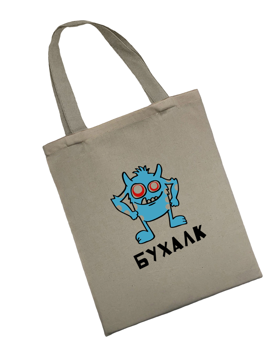 Сумка шоппер - холщовая хлопковая эко сумка с принтом Бухалк