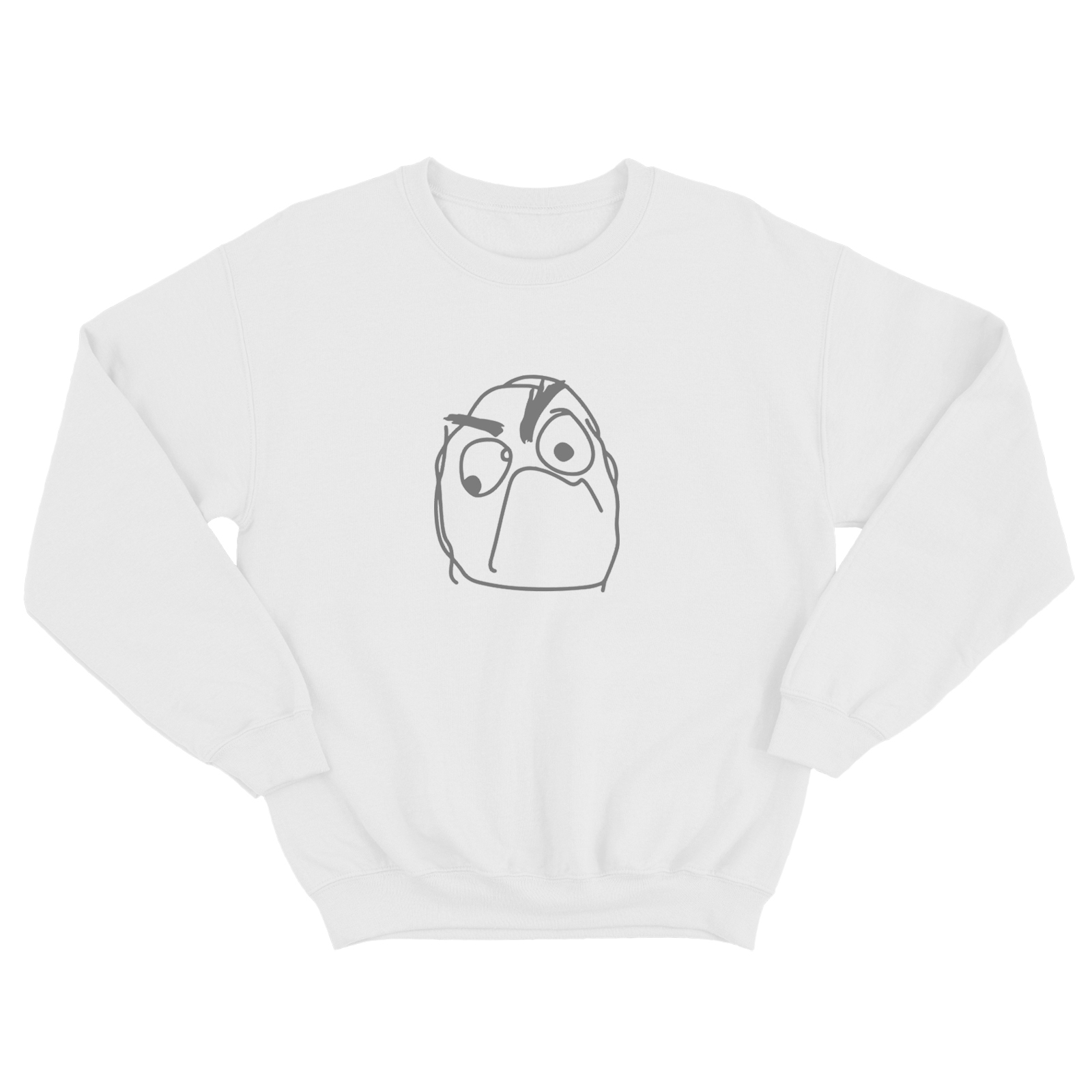 Свитшот для мужчины с интересным принтом Недовольный. Оригинальная толстовка без капюшона.