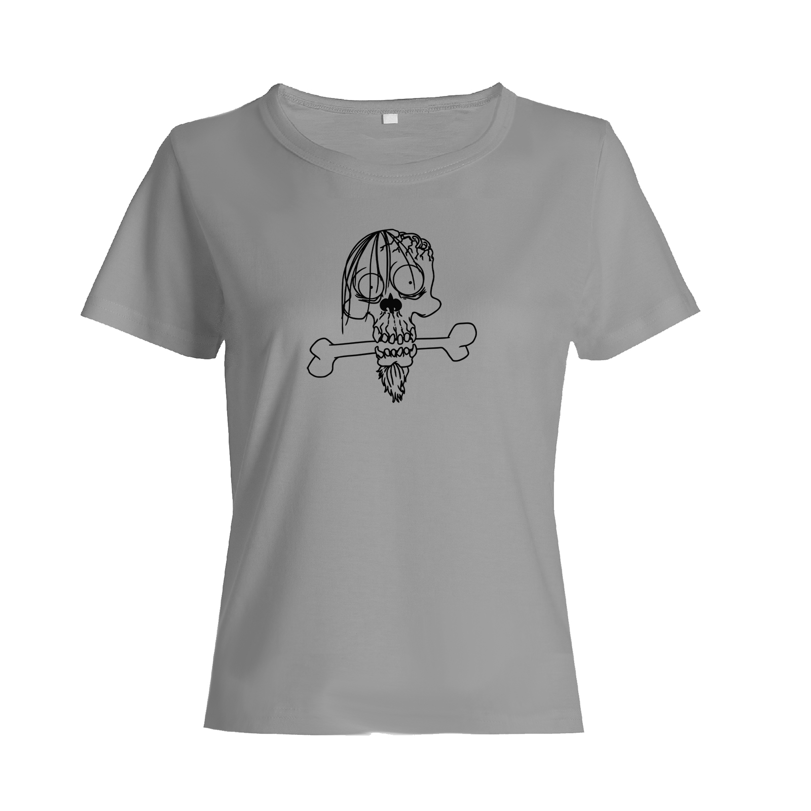 Футболка с черепом с мозгом и костью