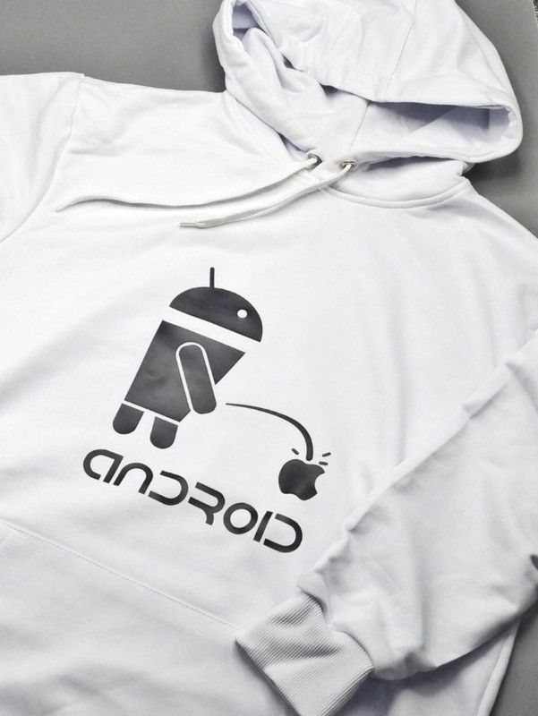 Прикольная мужская толстовка с капюшоном с надписью ANDROID.