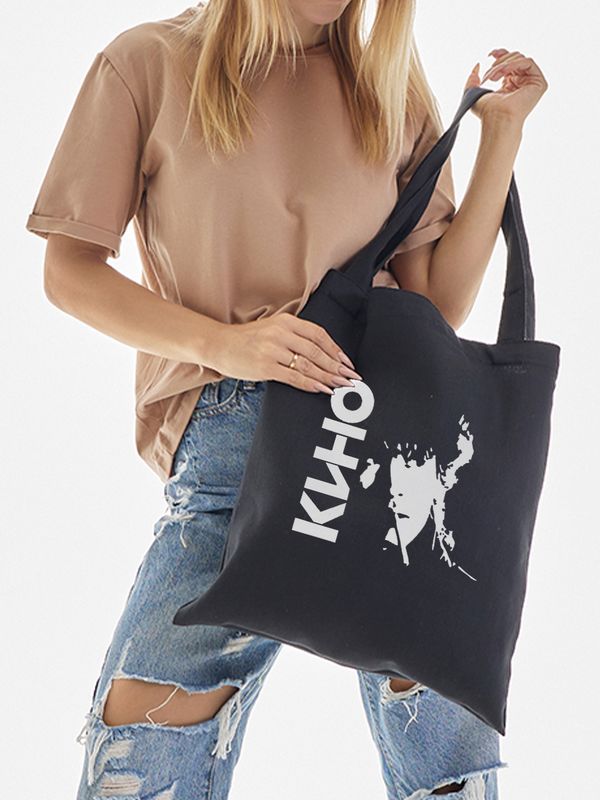 Шоппер с принтом и надписью