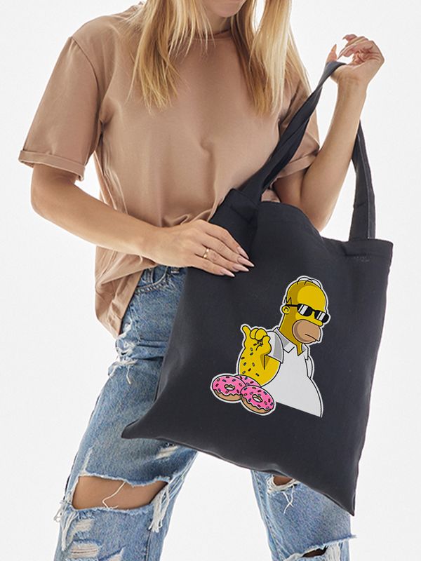 Шоппер с принтом и надписью