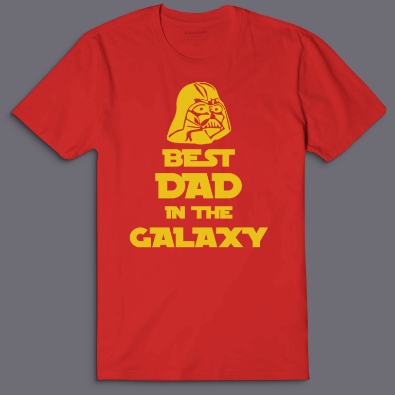 Футболка с надписью Best dad in the galaxy.