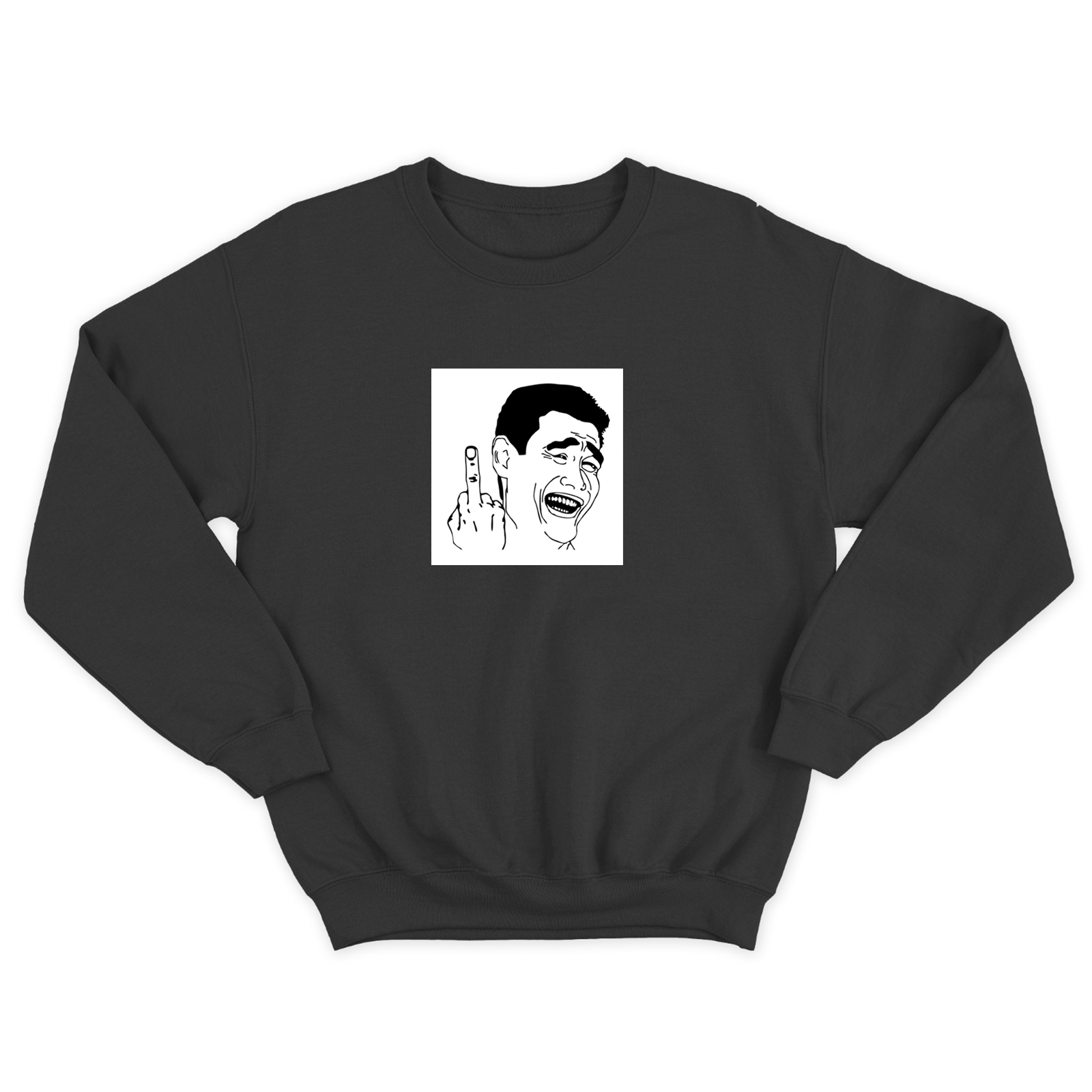 Свитшот с прикольным принтом Покер фэйс. Смешная толстовка без капишона Свитшот с прикольным принтом Покер фэйс. Смешная толстовка без капишона