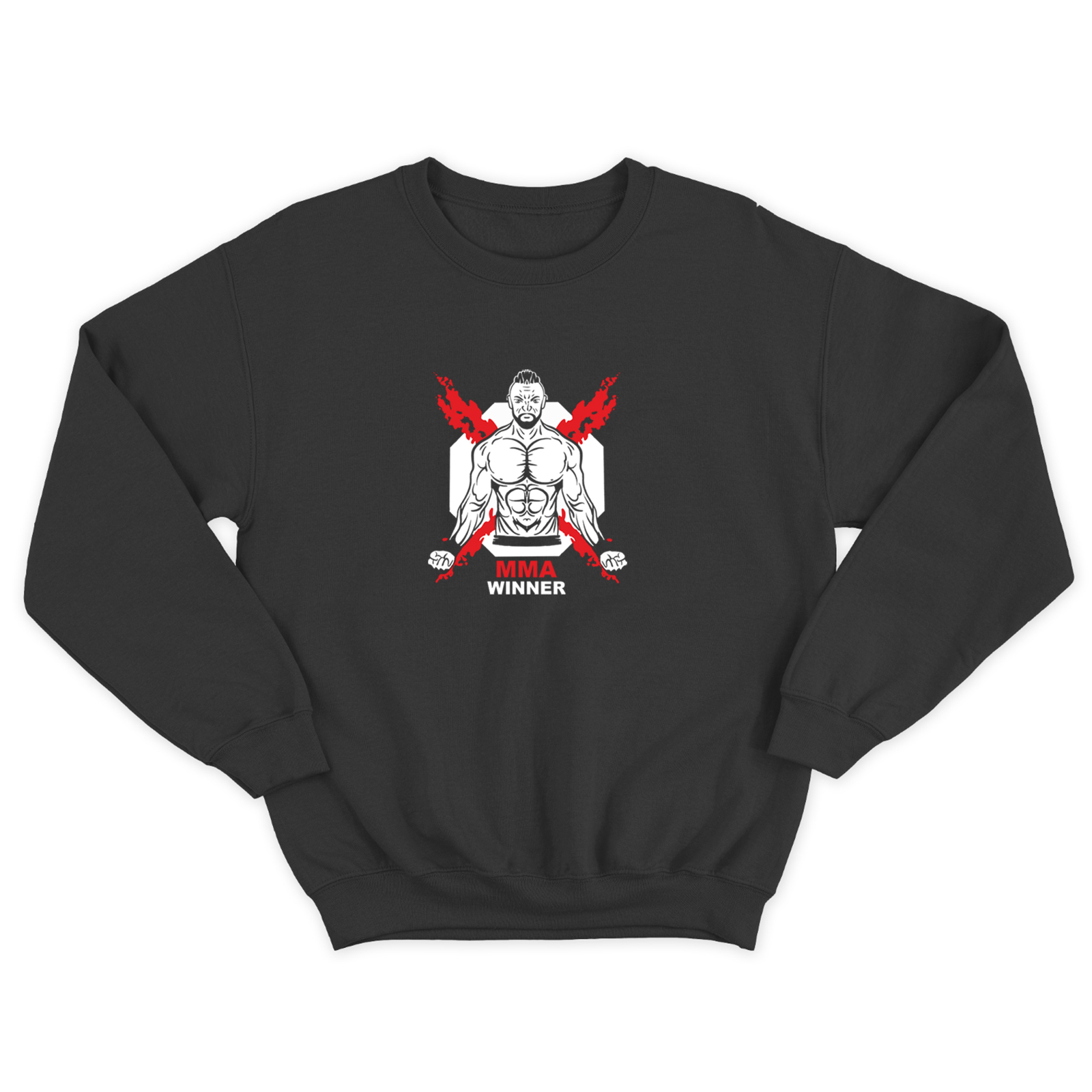 Свитшот для бойцов ММА и UFC с принтом MMA winner / Мужская толстовка без капюшона для повседневной носки и для тренировок Свитшот для бойцов ММА и UFC с принтом MMA winner / Мужская толстовка без капюшона для повседневной носки и для тренировок