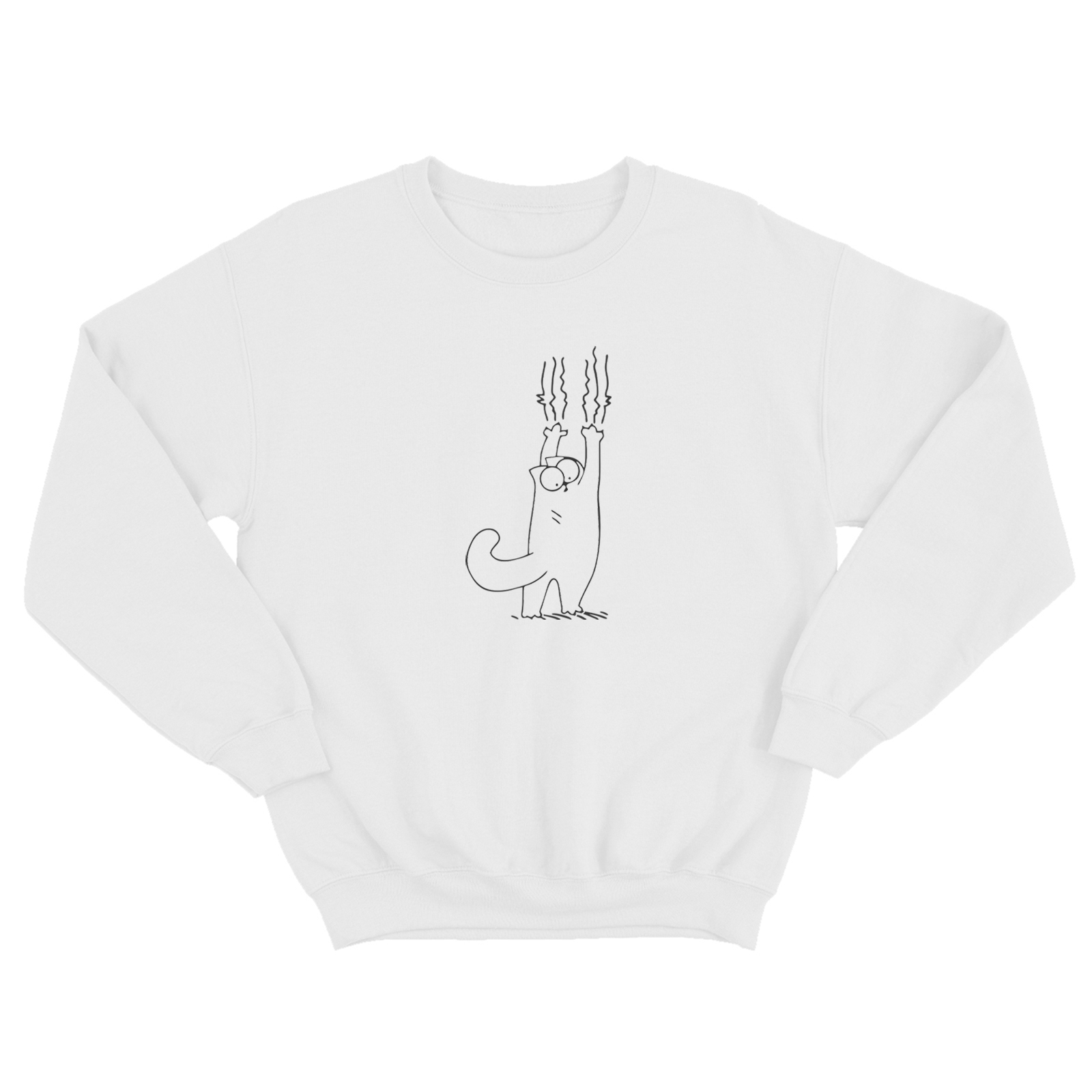 Свитшот с котом царапающимся / Женская толстовка без капюшона с принтом кота