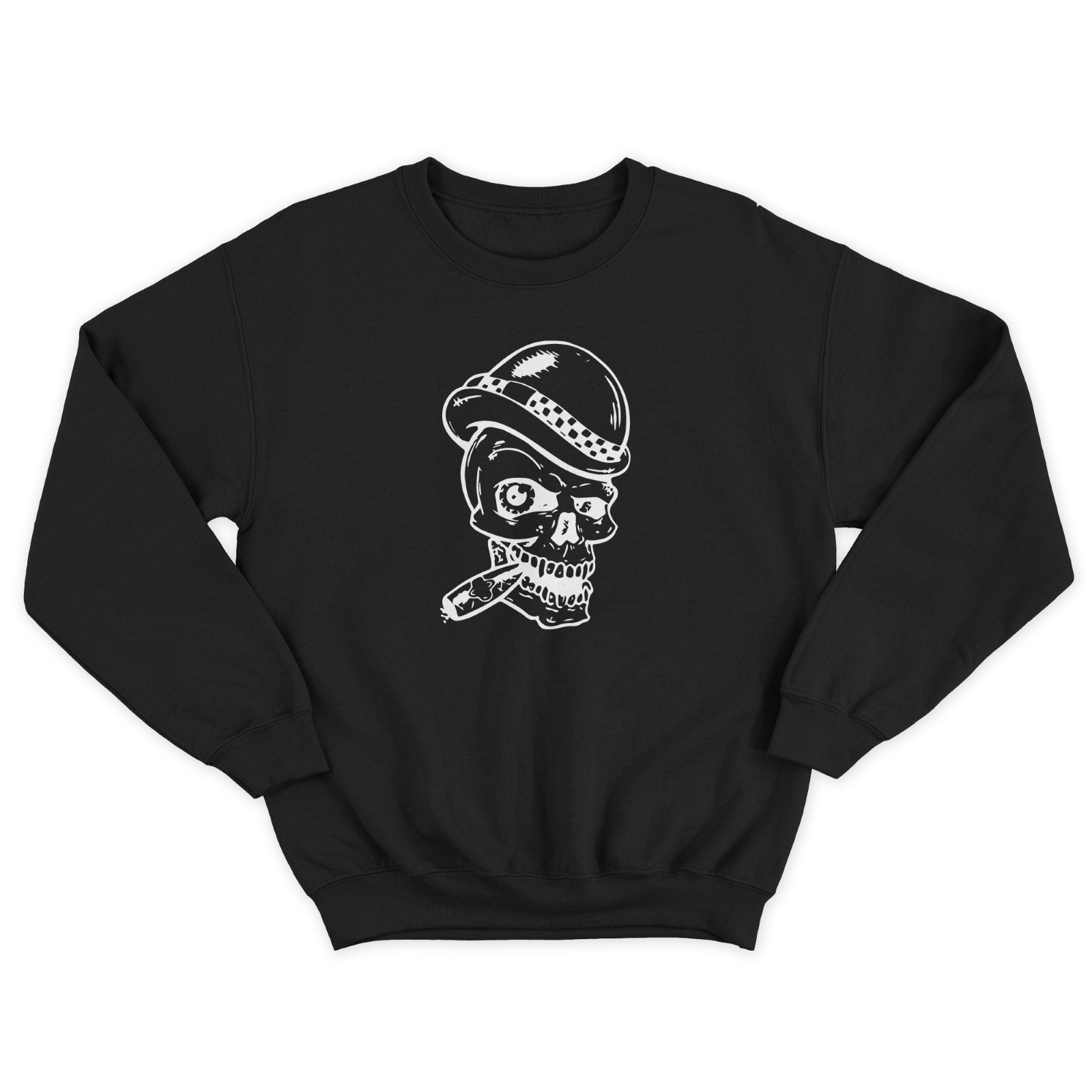 Мужской свитшот с черепом / Оригинальная толстовка без капюшона с принтом черепа