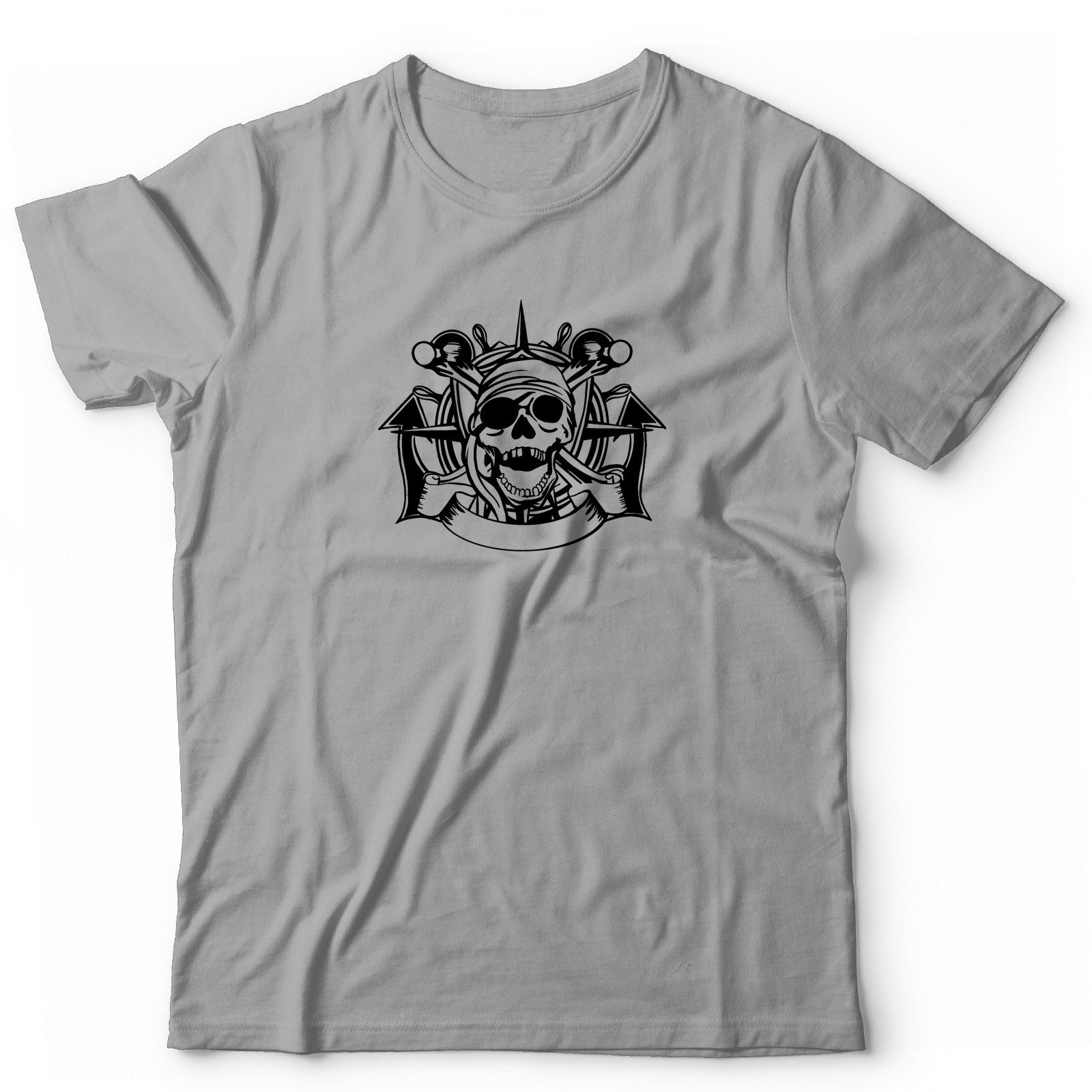 Футболка с черепом с якорем, с компасом оверсайз