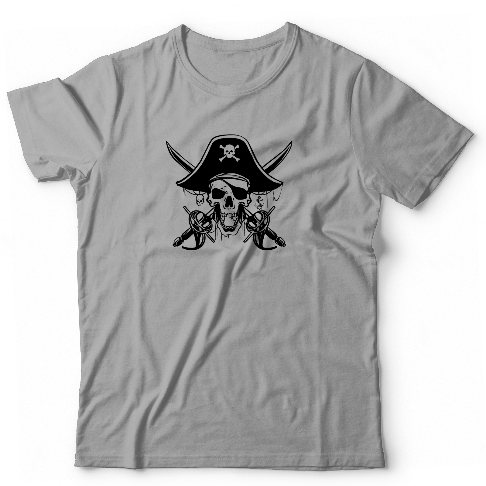 Футболка с черепом Пират с саблями оверсайз с принтом