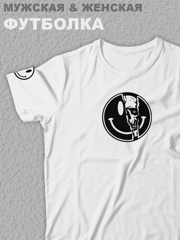 Футболка оверсайз с принтом аниме Стикер с улыбкой