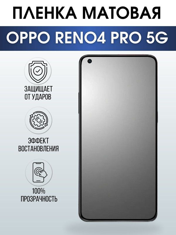 Защитная гидрогелевая пленка на телефон OPPO RENO4 PRO 5G, матовая гелевая пленка на смартфон OPPO RENO4 PRO 5G, для защиты экрана телефона