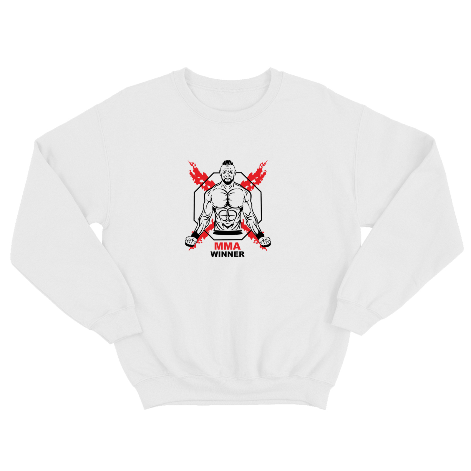Свитшот для бойцов ММА и UFC с принтом MMA winner / Мужская толстовка без капюшона для повседневной носки и для тренировок Свитшот для бойцов ММА и UFC с принтом MMA winner / Мужская толстовка без капюшона для повседневной носки и для тренировок