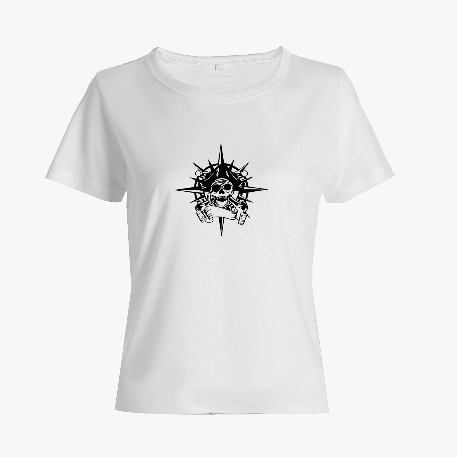 Футболка с черепом компас с принтом