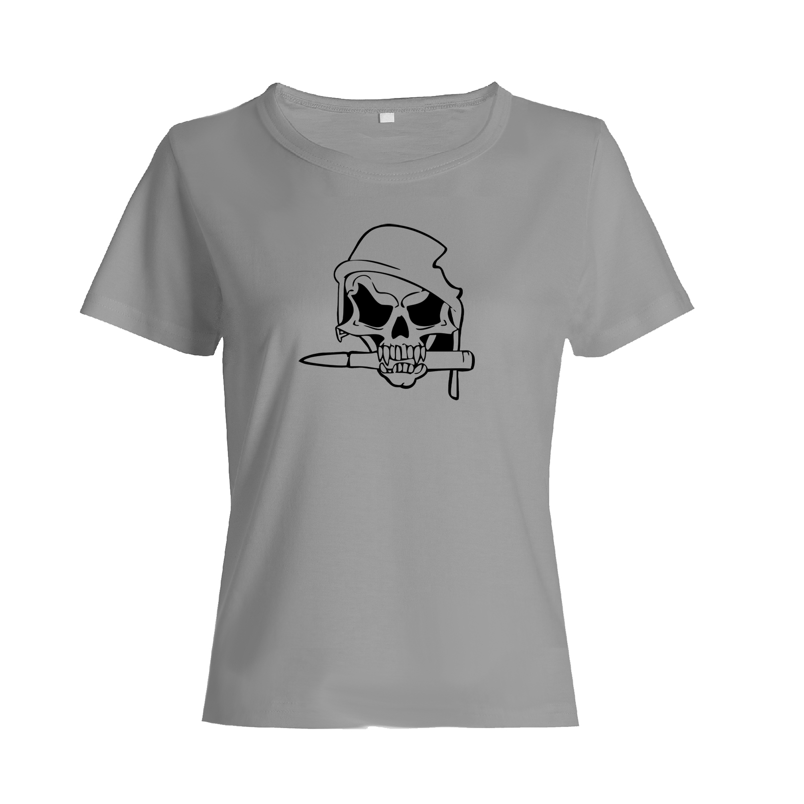 Футболка с черепом в шапке с палкой