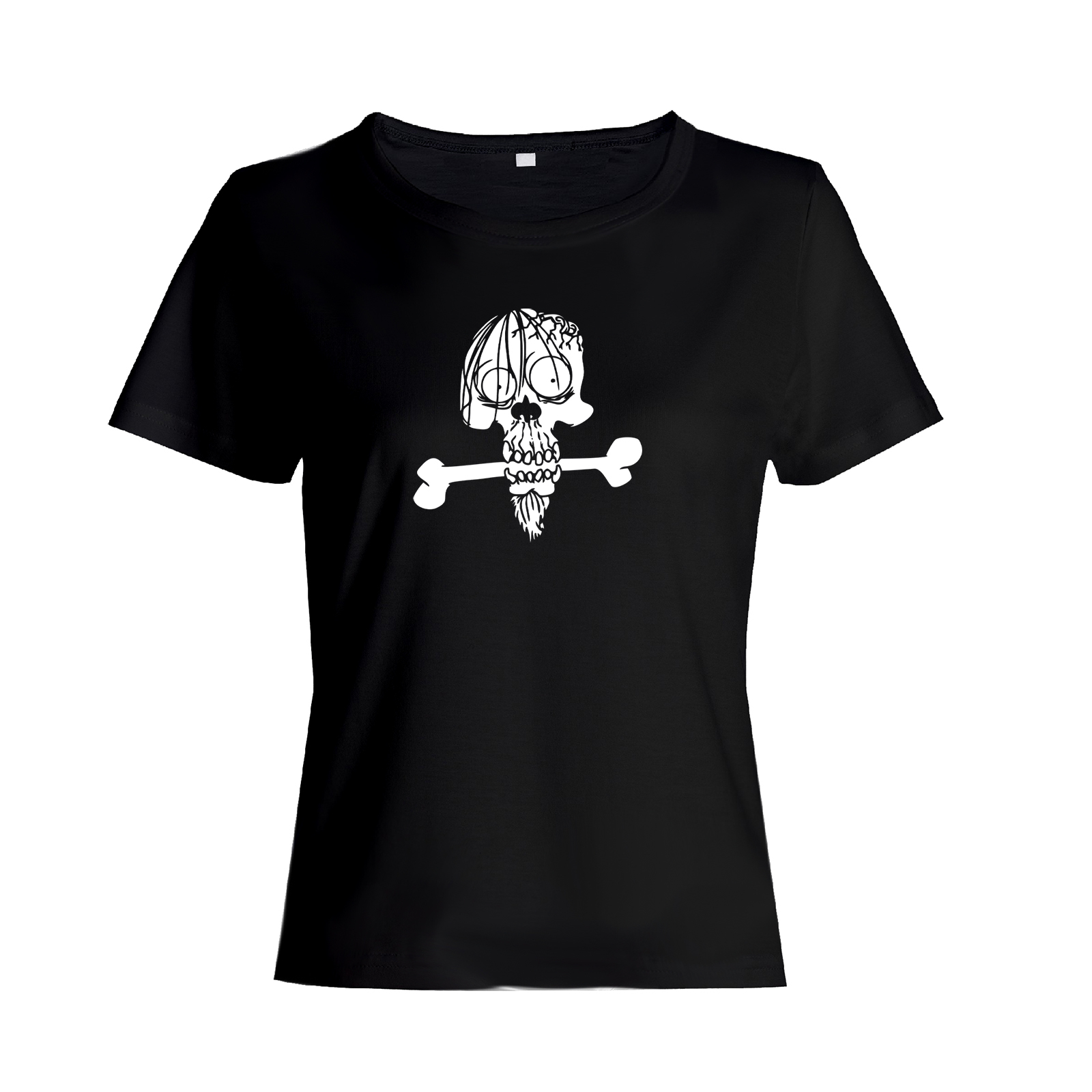 Футболка с черепом с мозгом и костью