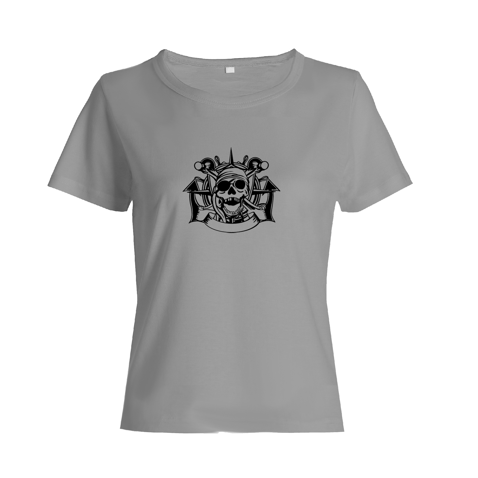 Футболка с черепом с якорем, с компасом оверсайз