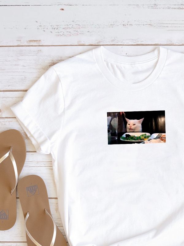 Футболка Мем две женщины и кот прикол мемная с принтом