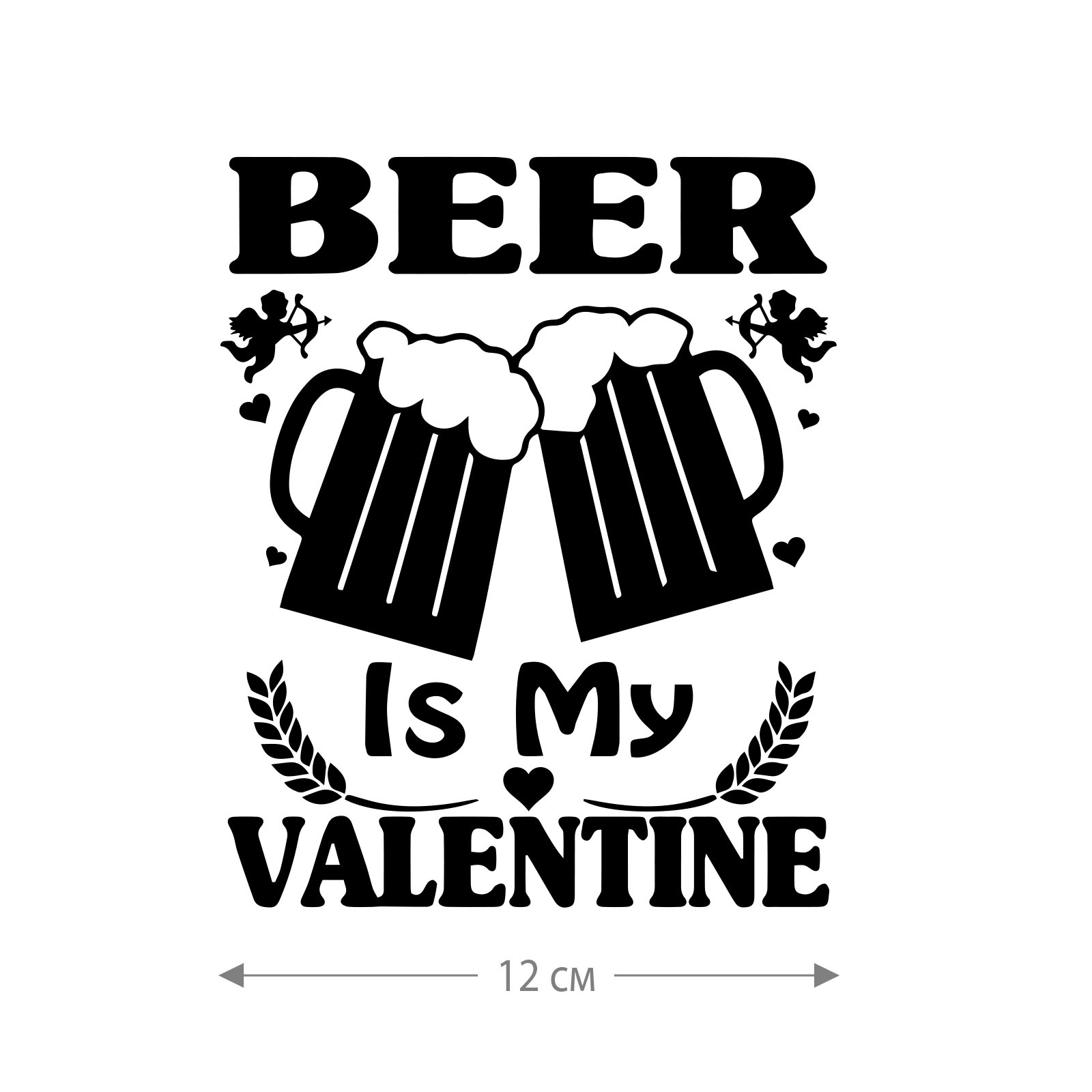 Наклейки на авто с принтом Beer is My Valentine / Стикеры для машин