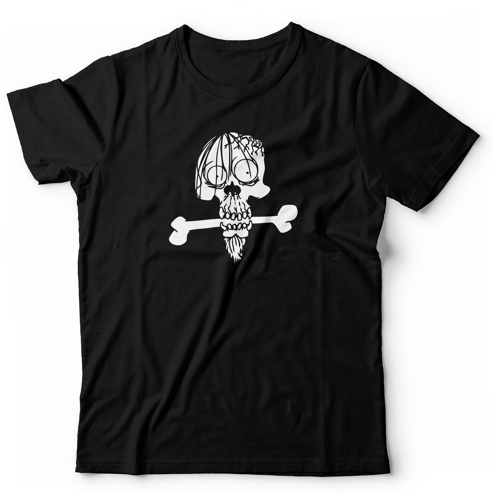 Футболка с черепом с мозгом и костью
