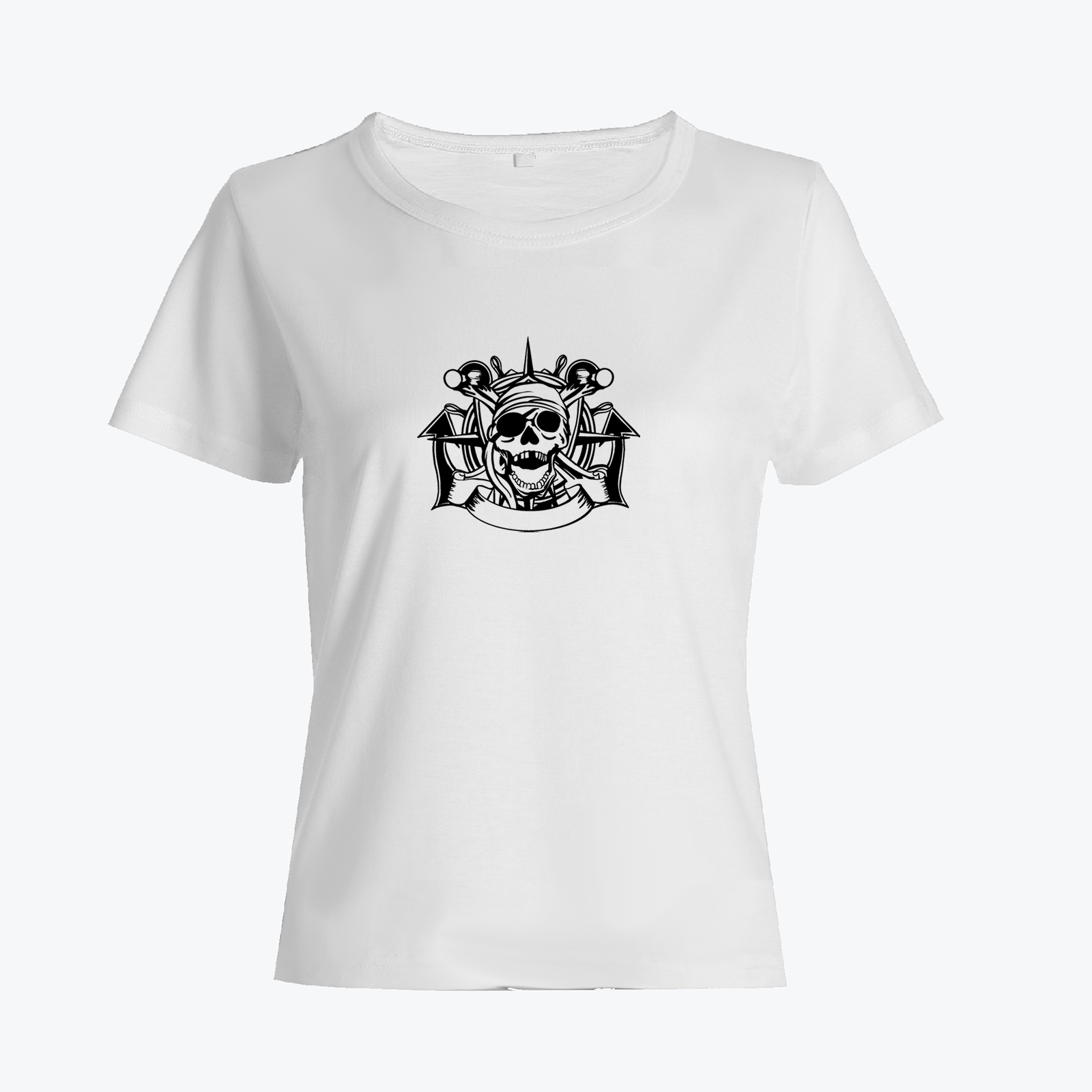 Футболка с черепом с якорем, с компасом оверсайз