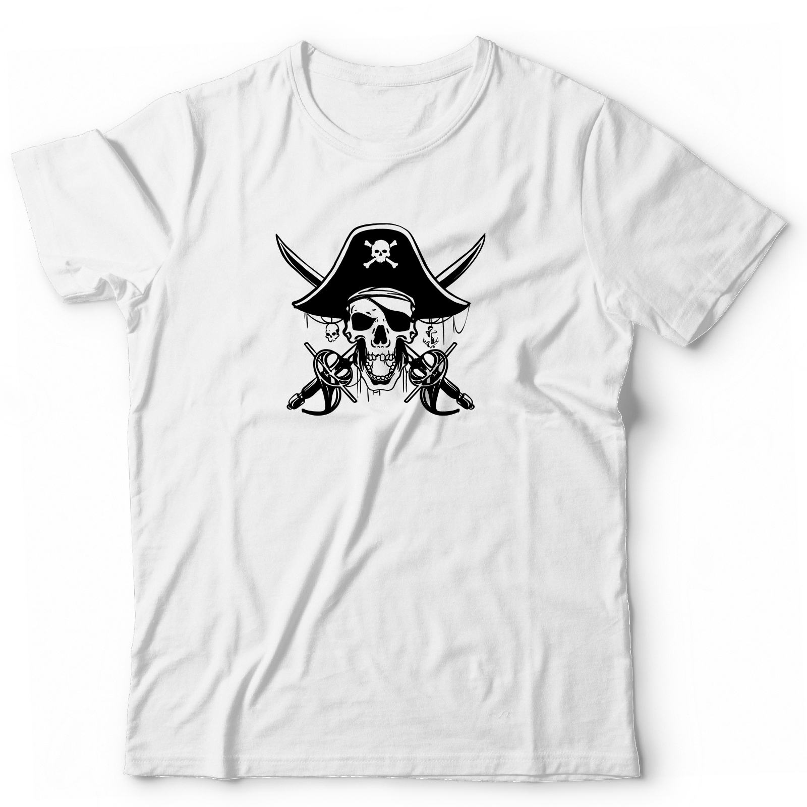 Футболка с черепом Пират с саблями оверсайз с принтом