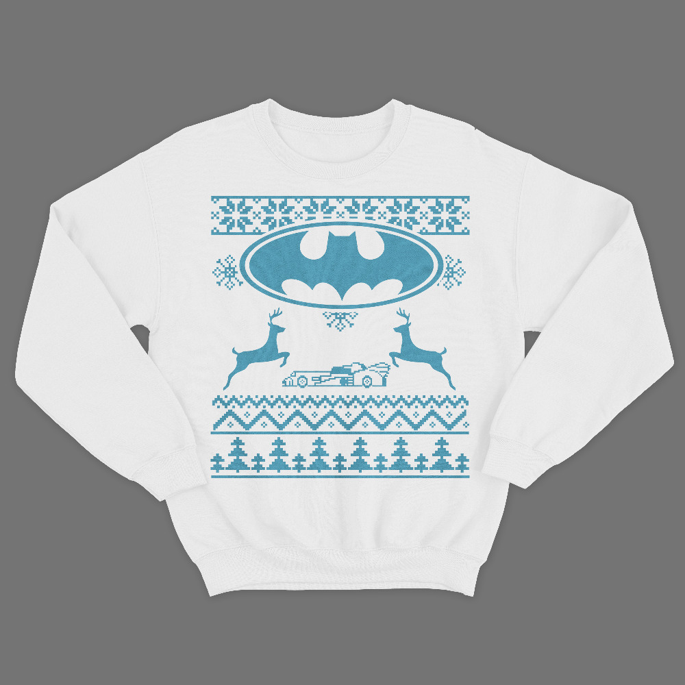 Прикольный мужской свитшот с пародией на свитер с оленями.