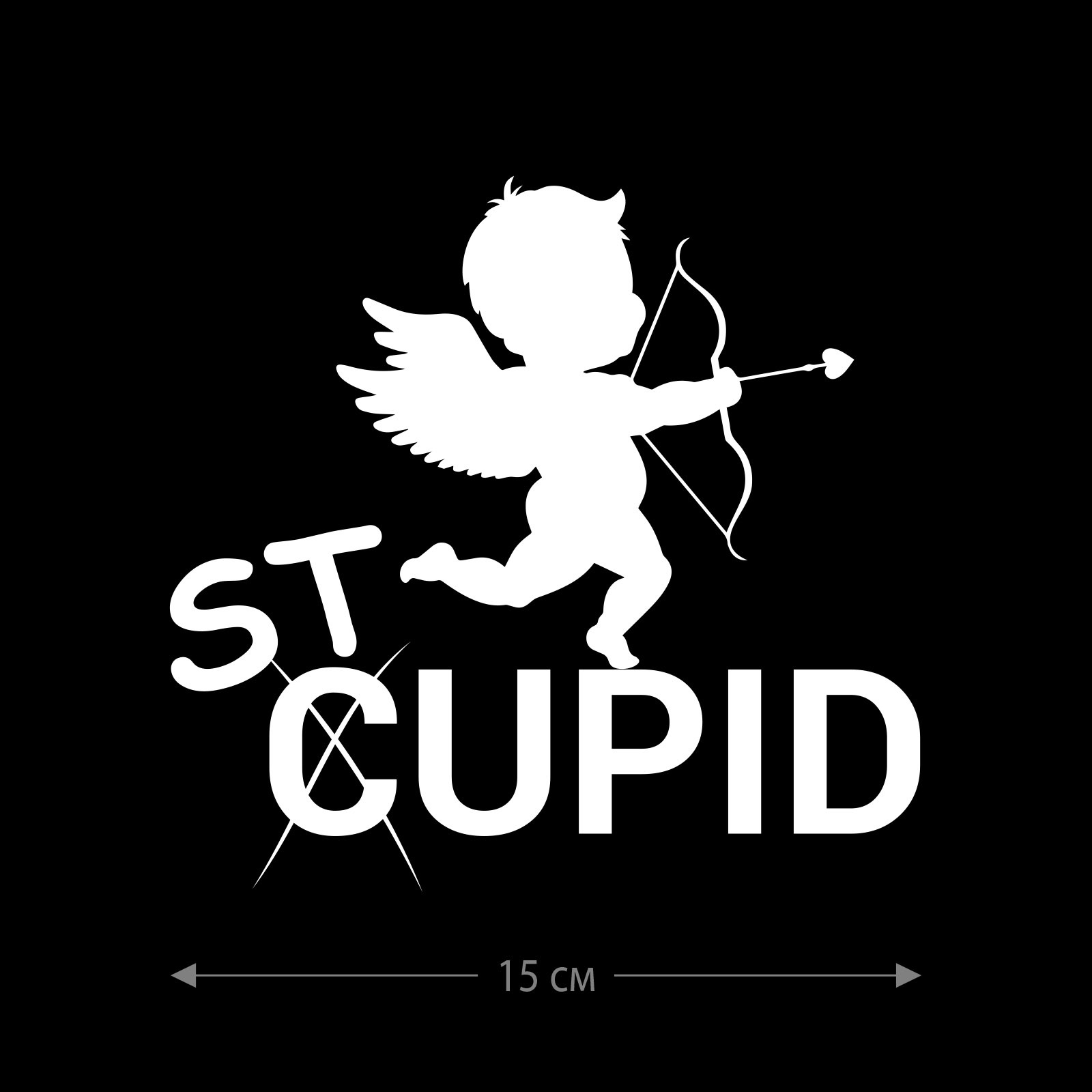 Наклейки на авто с принтом Stupid Cupid / Стикеры для машин