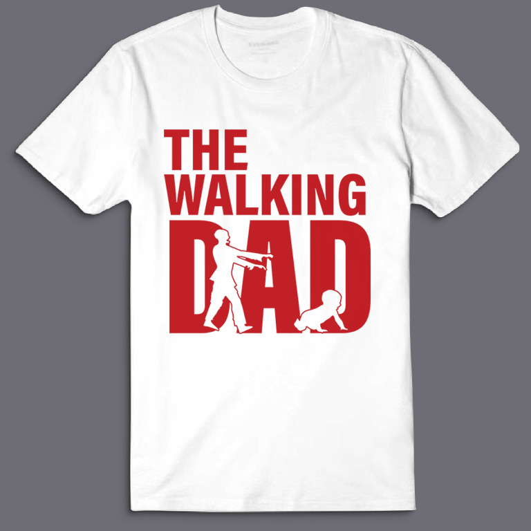 Футболка с надписью The walking dad.