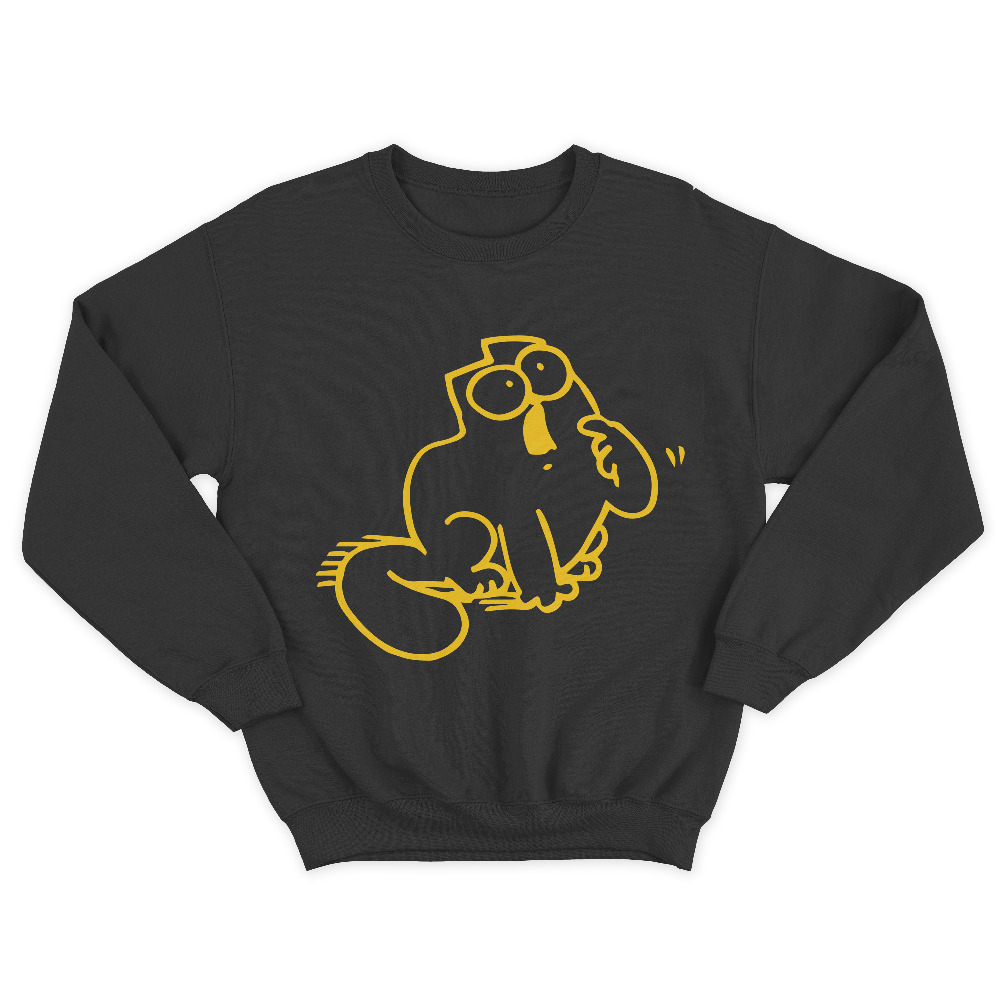 Прикольный мужской свитшот с надписью Simons cat. Прикольный мужской свитшот с надписью Simons cat.