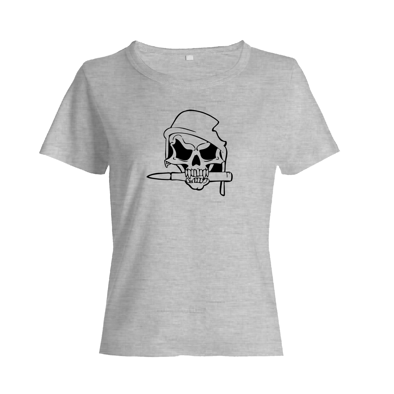 Футболка с черепом в шапке с палкой