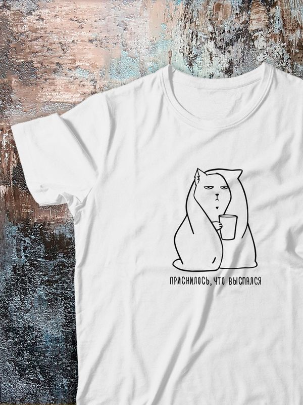 Футболка с мемом котом