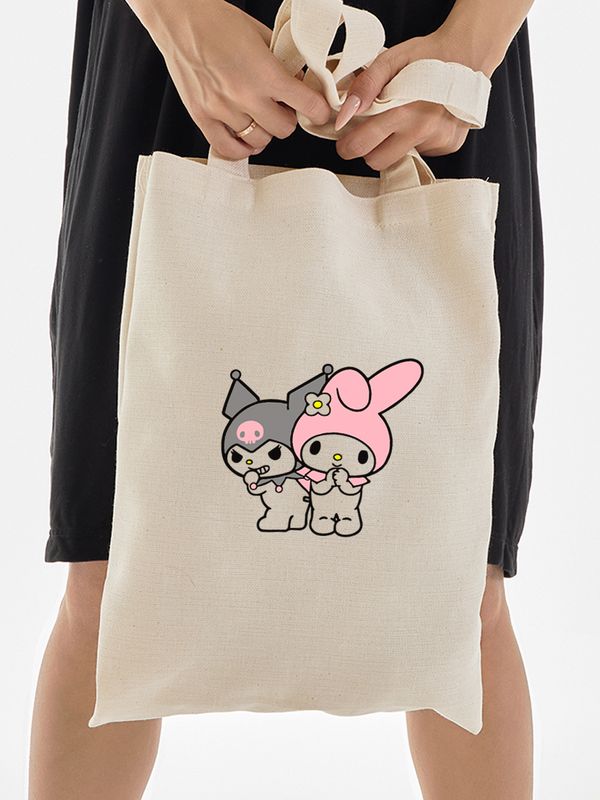 Шоппер с принтом и надписью