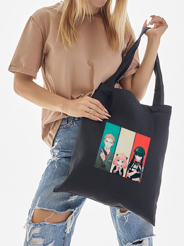 Шоппер с принтом и надписью