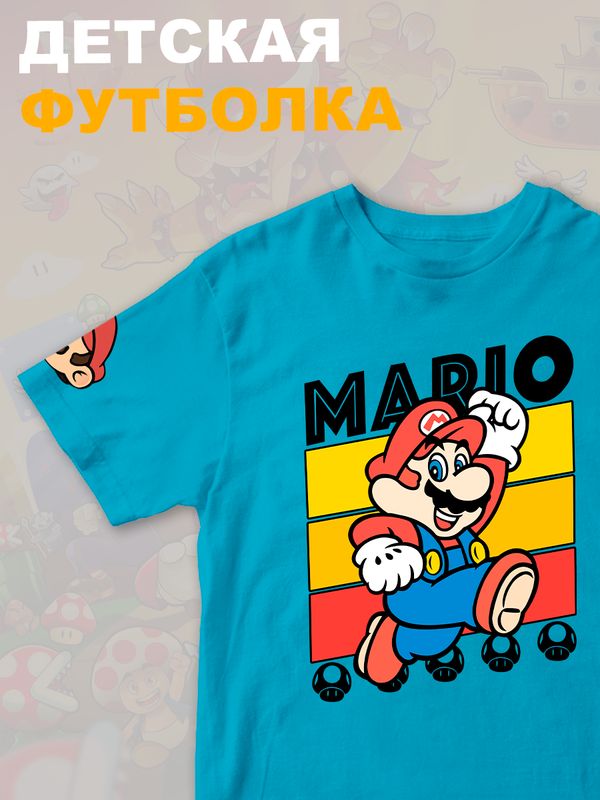 Футболка супер марио брос super mario нинтендо детская