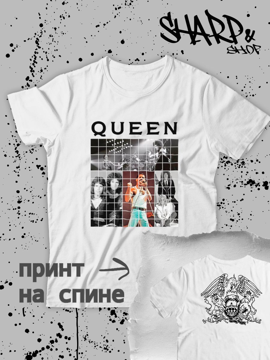Футболка Queen Квин Фредди Меркьюри логотип с принтом, рисунком rock style, рок группа