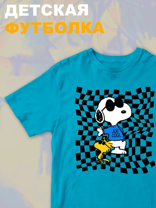 Футболка со снупи Snoopy и вудстоком желтой птичкой детская