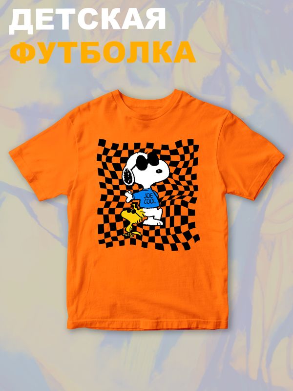 Футболка со снупи Snoopy и вудстоком желтой птичкой детская
