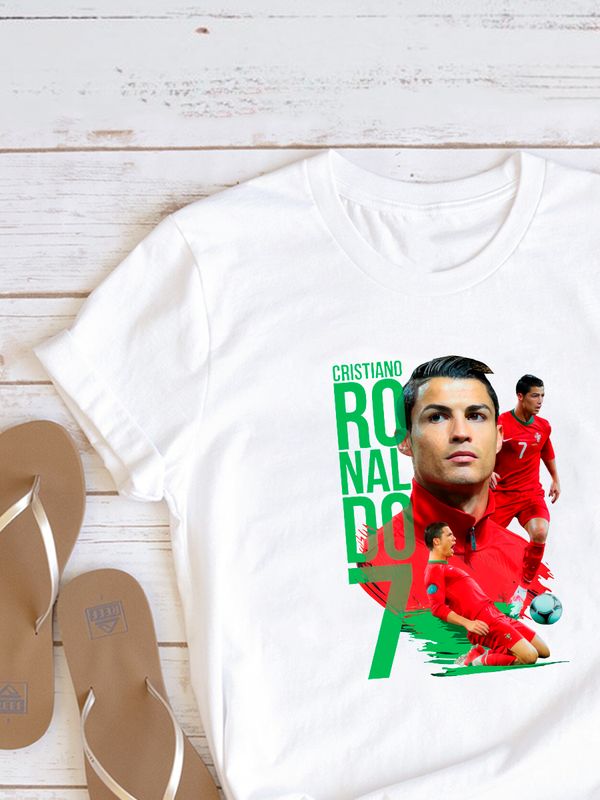 Футболка криштиану роналду реал мадрид cristiano ronaldo с принтом игроков футбола футболистов для фаната футбола, белая мужская и женская прикольная одежда кэжуал casual sportswear спортивный стиль.