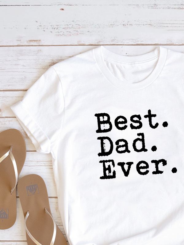 Футболка с надписью best dad ever и принтом минимализм y2k