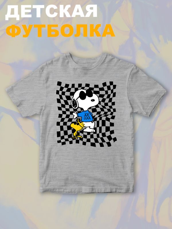 Футболка со снупи Snoopy и вудстоком желтой птичкой детская
