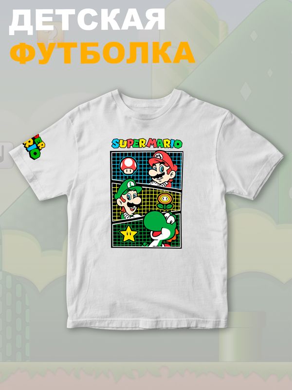 Футболка супер марио и луиджи брос нинтендо детская