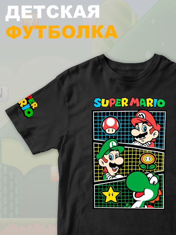 Футболка супер марио и луиджи брос нинтендо детская